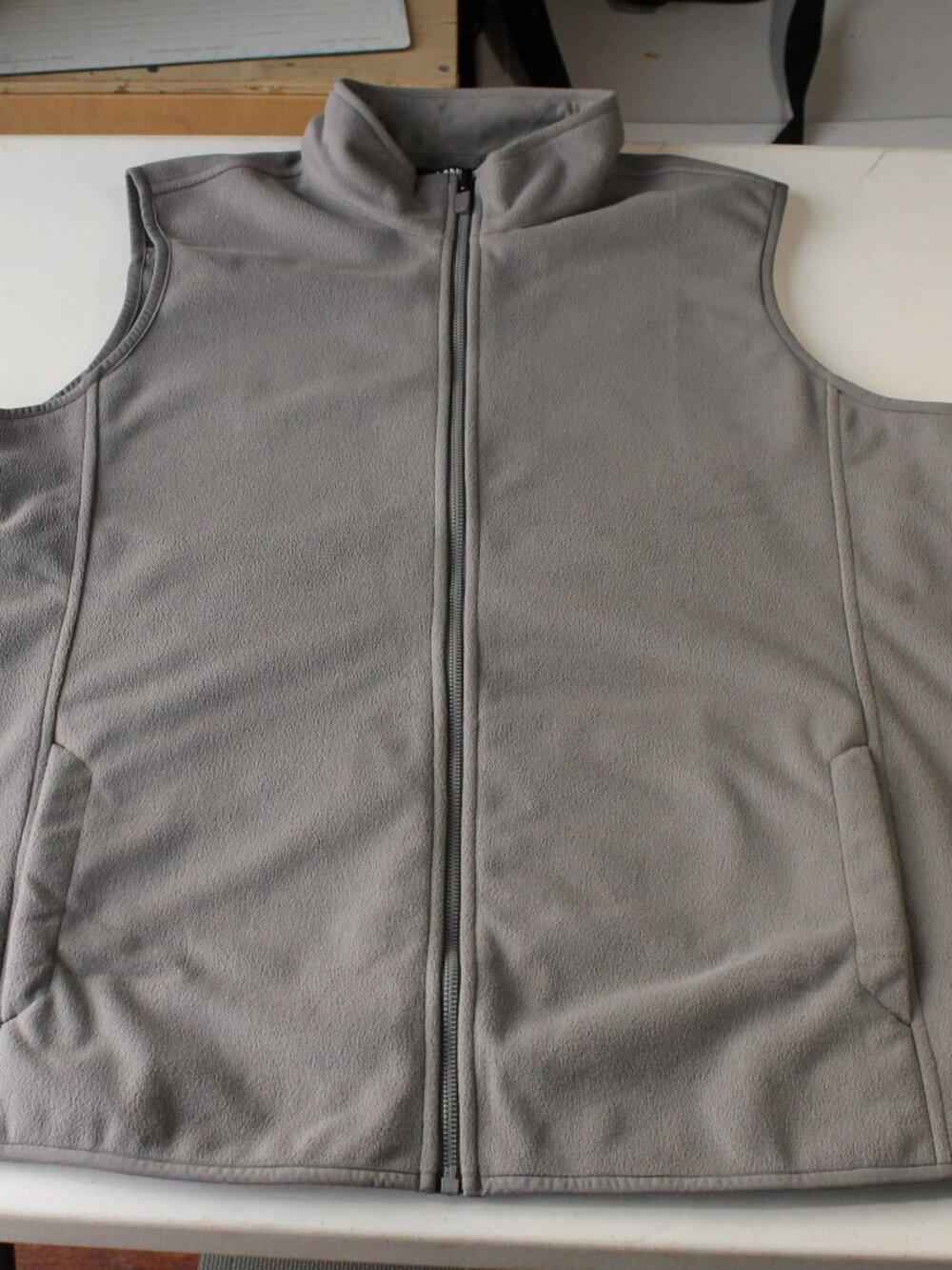 Lands' End Gray Fleece Full Zip Vest Women's 1X Plus